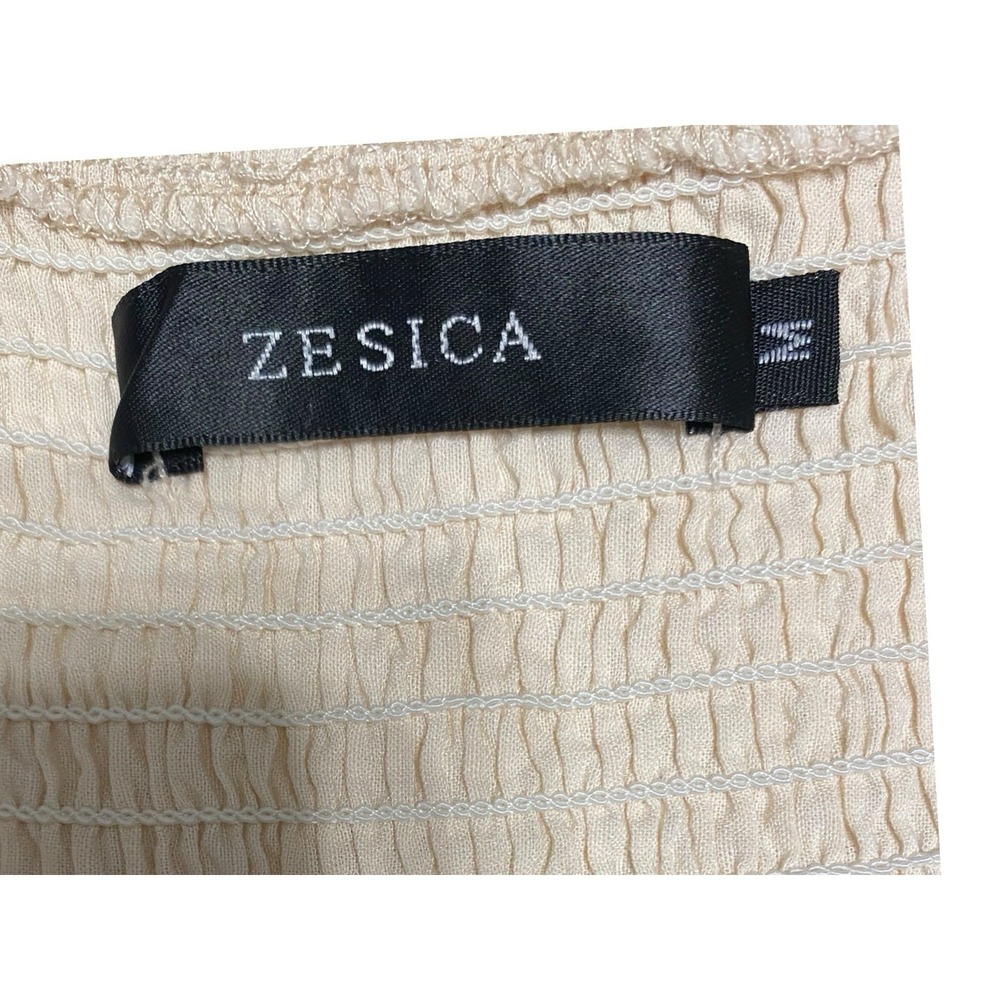 Womens Midi Spring Dress Size M Cream Black Wavy Trim Spaghetti Strap Viscose - Picture 4 of 9